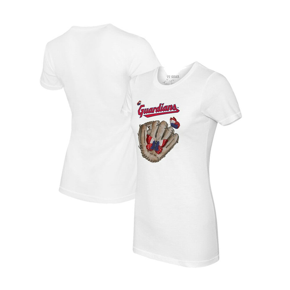 Cleveland Guardians Tiny Turnip Women's Butterfly Glove T-Shirt - White