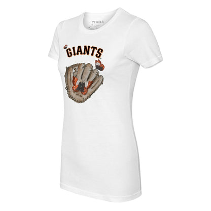San Francisco Giants Tiny Turnip Women's Butterfly Glove T-Shirt - White