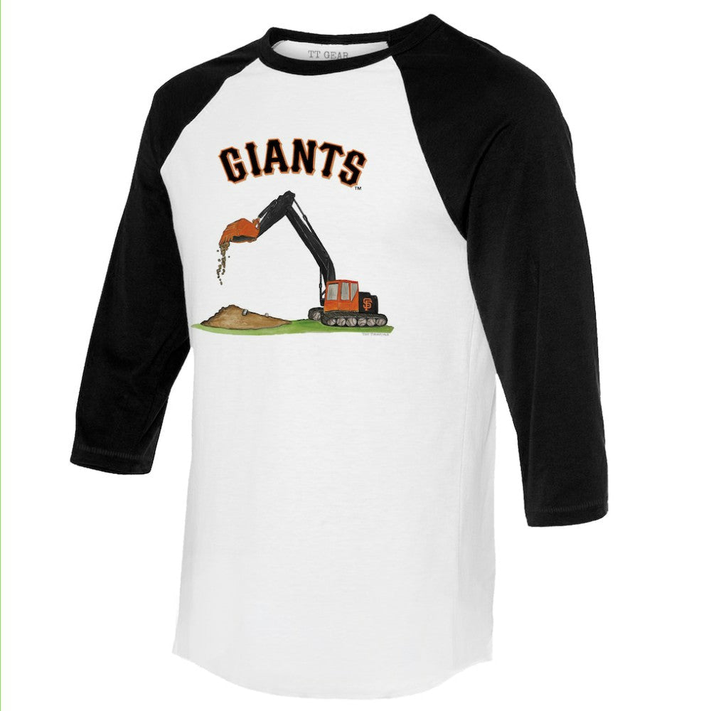 San Francisco Giants Tiny Turnip Unisex Excavator 3/4-Sleeve Raglan T-Shirt - White/Black
