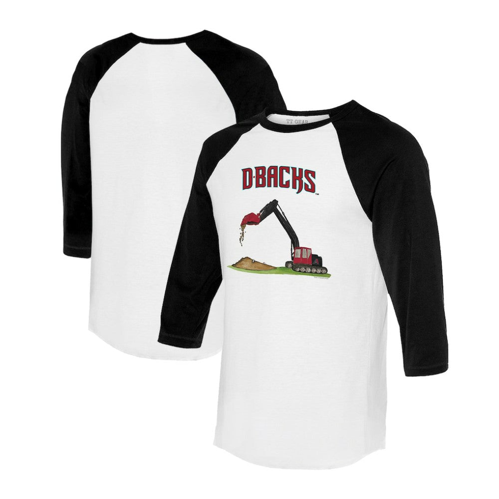 Arizona Diamondbacks Tiny Turnip Unisex Excavator 3/4-Sleeve Raglan T-Shirt - White/Black