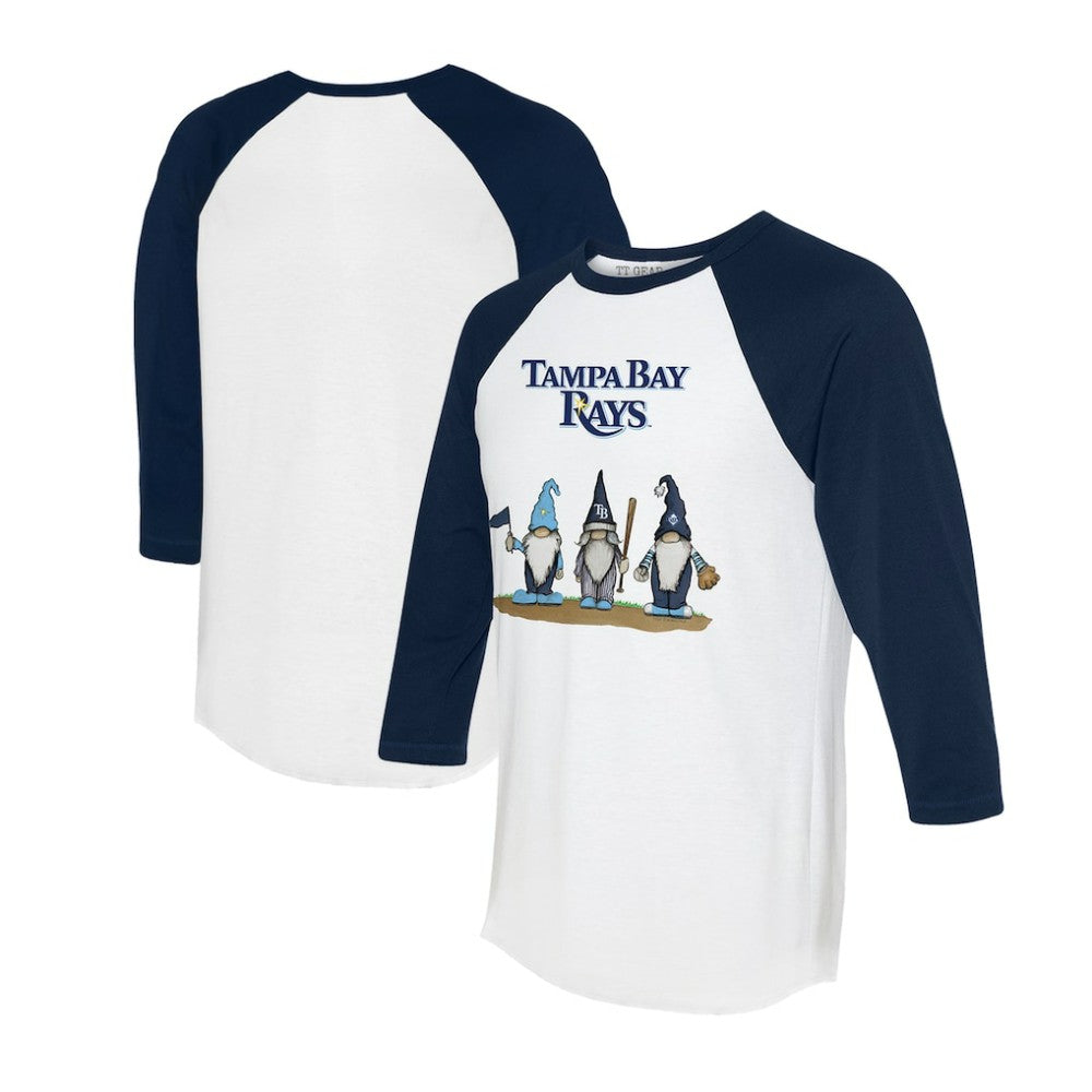 Tampa Bay Rays Tiny Turnip Unisex Gnomes 3/4-Sleeve Raglan T-Shirt - White/Navy