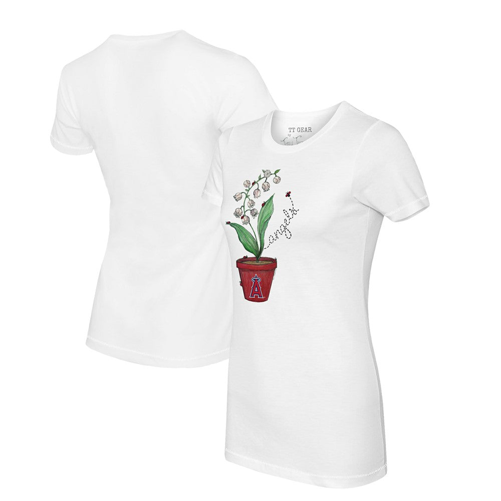Los Angeles Angels Tiny Turnip Women's Lilies & Ladybugs T-Shirt - White