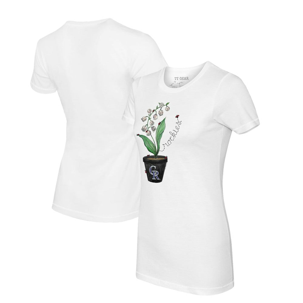 Colorado Rockies Tiny Turnip Women's Lilies & Ladybugs T-Shirt - White