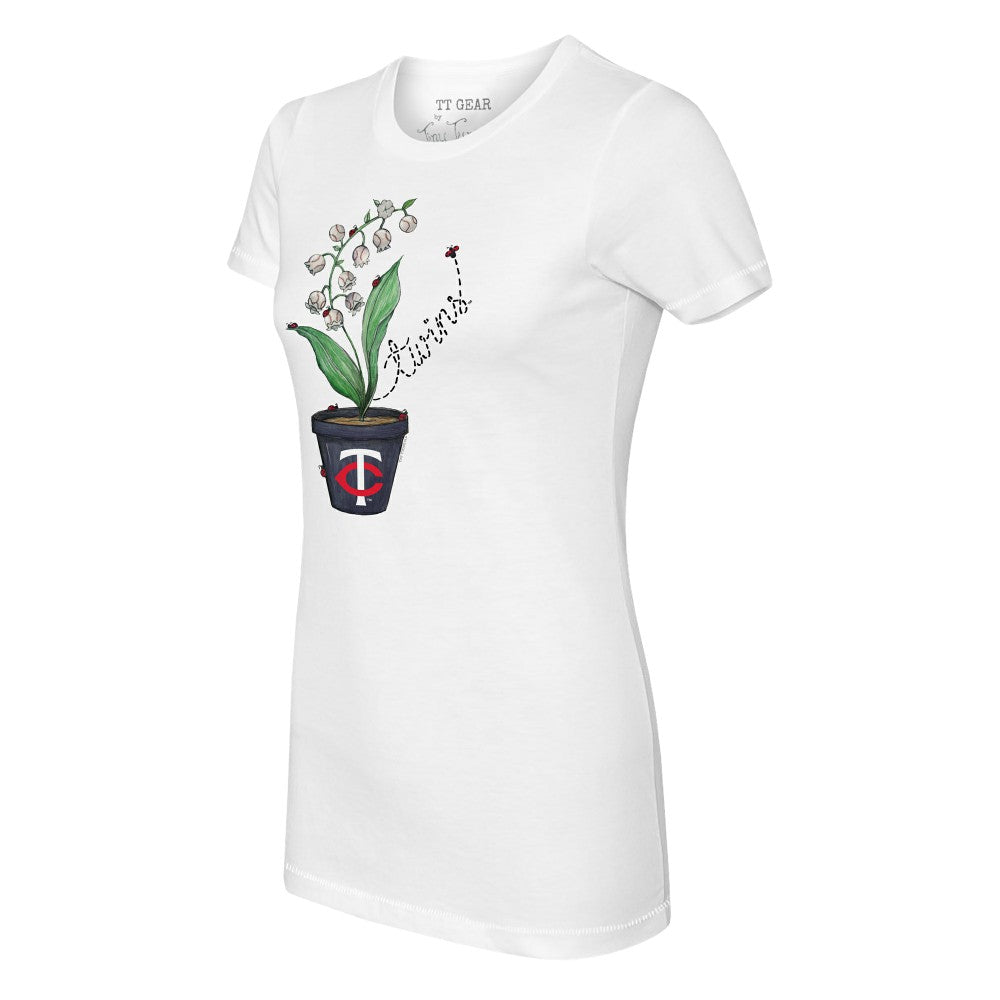 Minnesota Twins Tiny Turnip Women's Lilies & Ladybugs T-Shirt - White