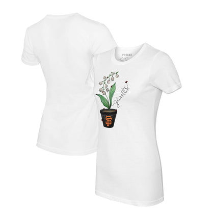 San Francisco Giants Tiny Turnip Women's Lilies & Ladybugs T-Shirt - White
