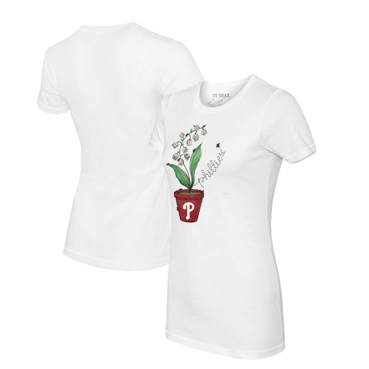 Philadelphia Phillies Tiny Turnip Women's Lilies & Ladybugs T-Shirt - White