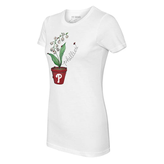 Philadelphia Phillies Tiny Turnip Women's Lilies & Ladybugs T-Shirt - White