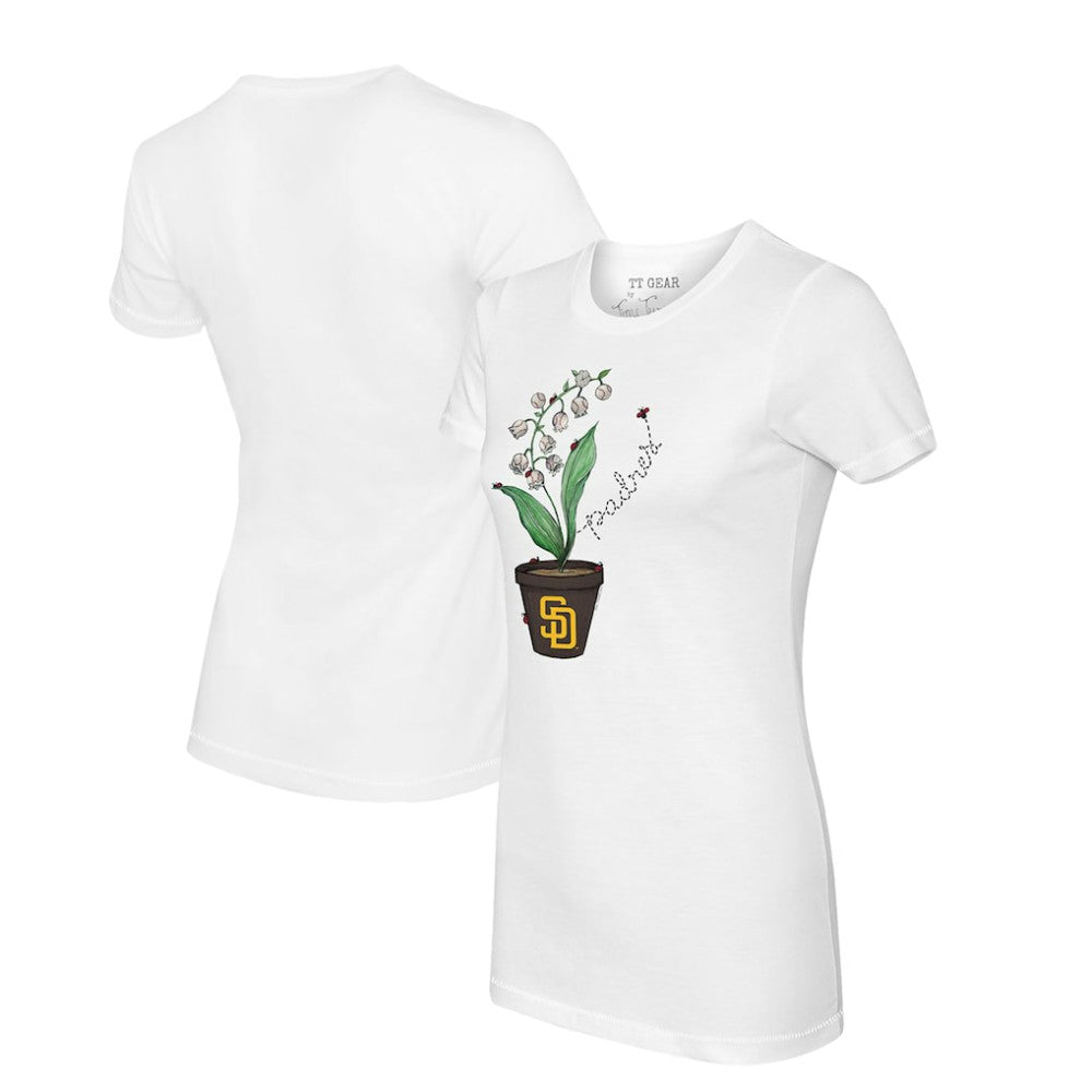 San Diego Padres Tiny Turnip Women's Lilies & Ladybugs T-Shirt - White