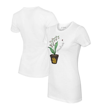 San Diego Padres Tiny Turnip Women's Lilies & Ladybugs T-Shirt - White
