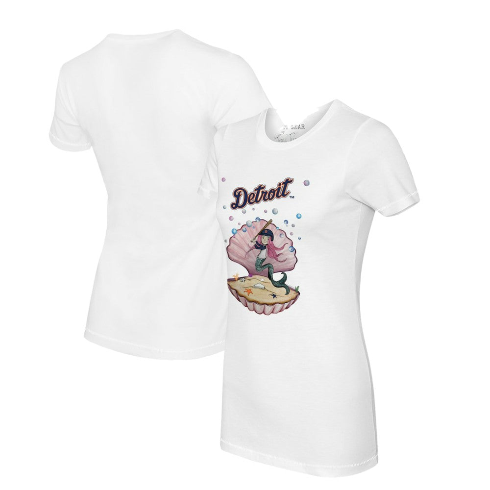 Detroit Tigers Tiny Turnip Women's Mermaid T-Shirt - White
