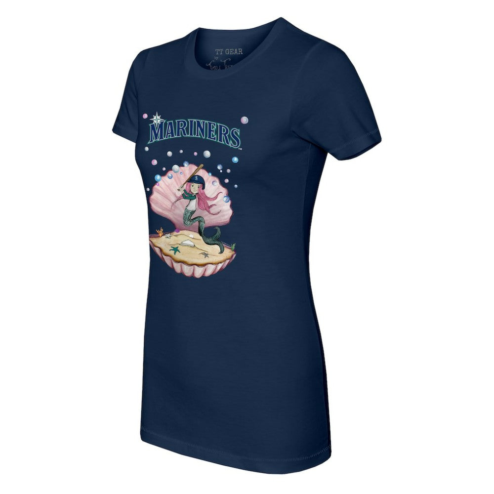 Seattle Mariners Tiny Turnip Women's Mermaid T-Shirt - Navy