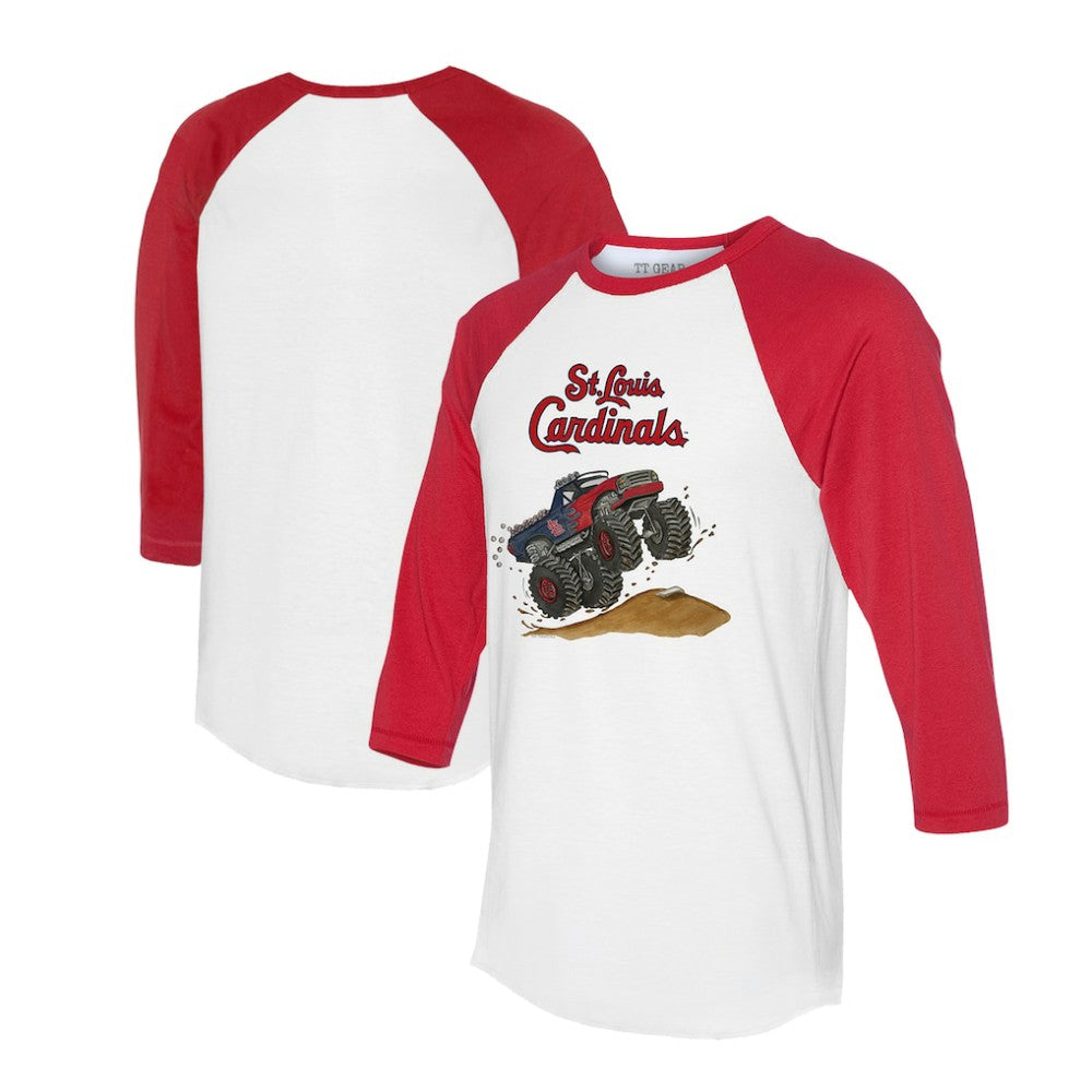 St. Louis Cardinals Tiny Turnip Unisex Monster Truck 3/4-Sleeve Raglan T-Shirt - White/Red