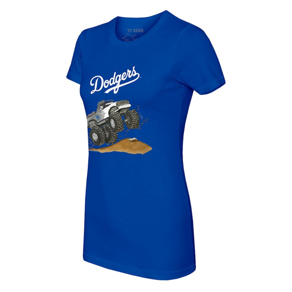 Los Angeles Dodgers Tiny Turnip Women's Monster Truck T-Shirt - Royal