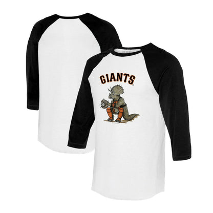 San Francisco Giants Tiny Turnip Unisex Triceratops 3/4-Sleeve Raglan T-Shirt - White/Black