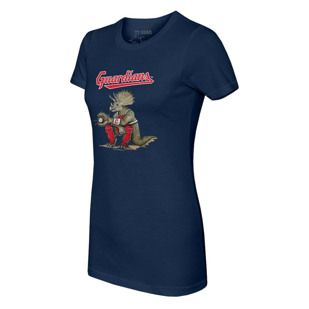 Cleveland Guardians Tiny Turnip Women's Triceratops T-Shirt - Navy