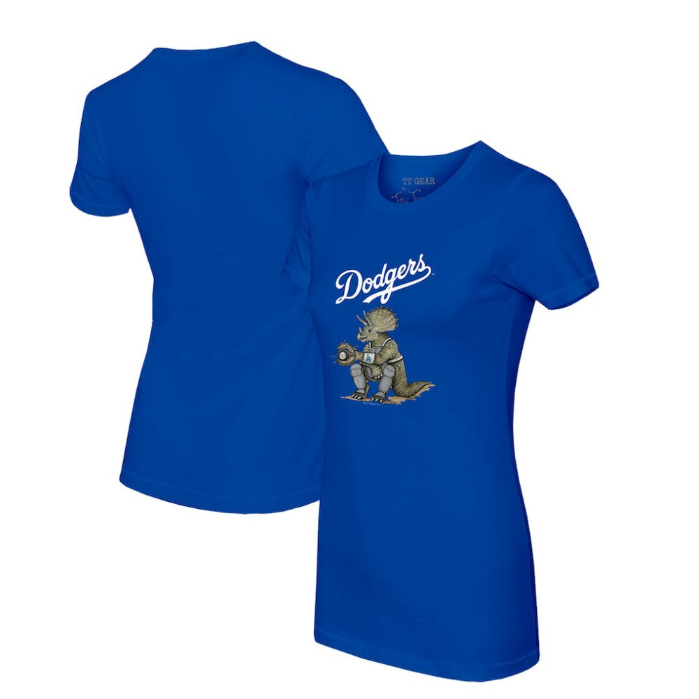 Los Angeles Dodgers Tiny Turnip Women's Triceratops T-Shirt - Royal