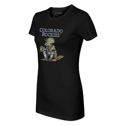 Colorado Rockies Tiny Turnip Women's Triceratops T-Shirt - Black