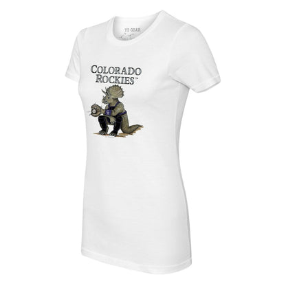 Colorado Rockies Tiny Turnip Women's Triceratops T-Shirt - White