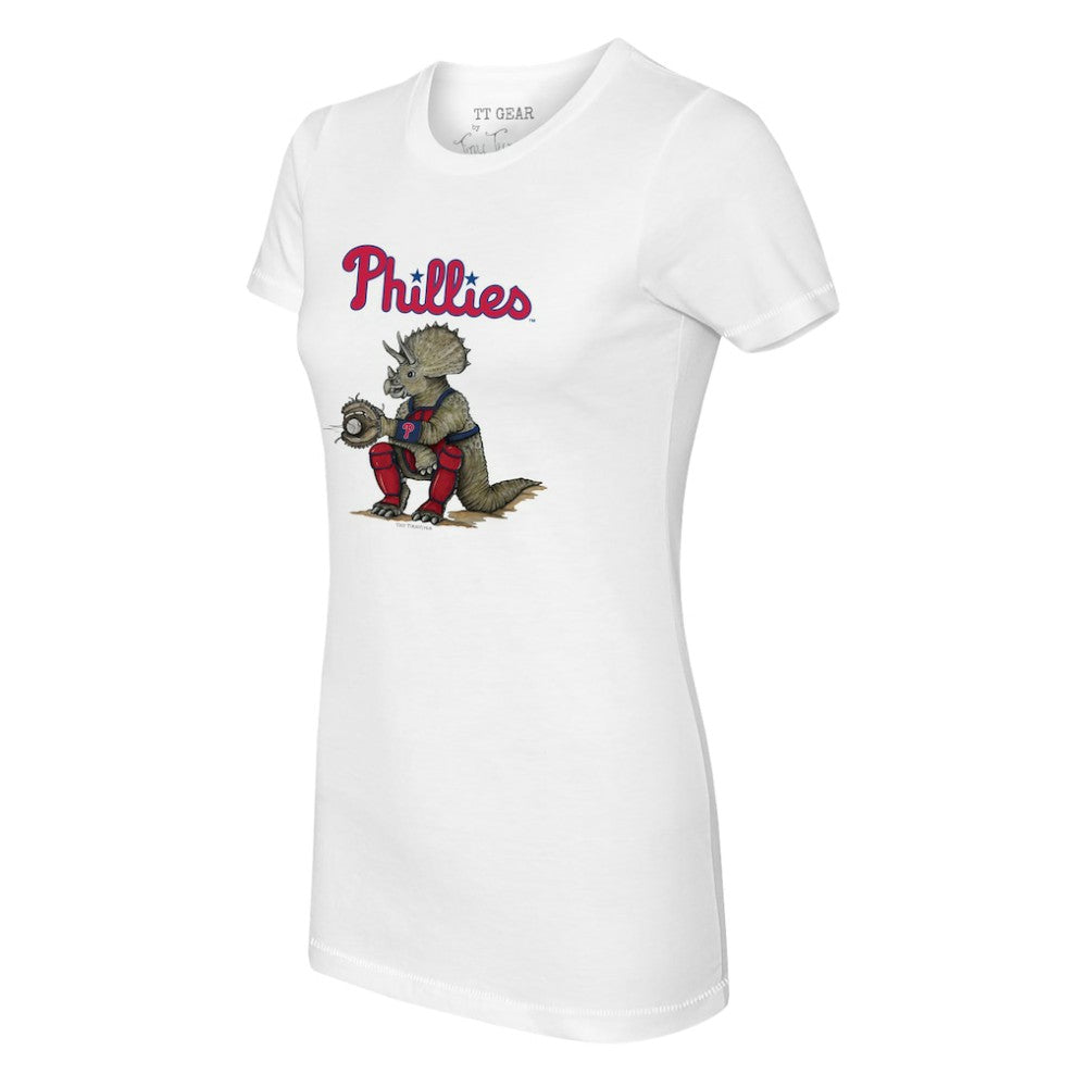 Philadelphia Phillies Tiny Turnip Women's Triceratops T-Shirt - White