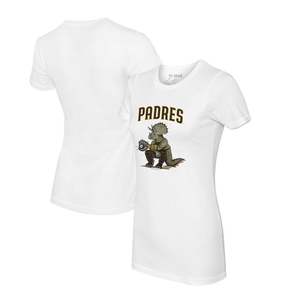San Diego Padres Tiny Turnip Women's Triceratops T-Shirt - White