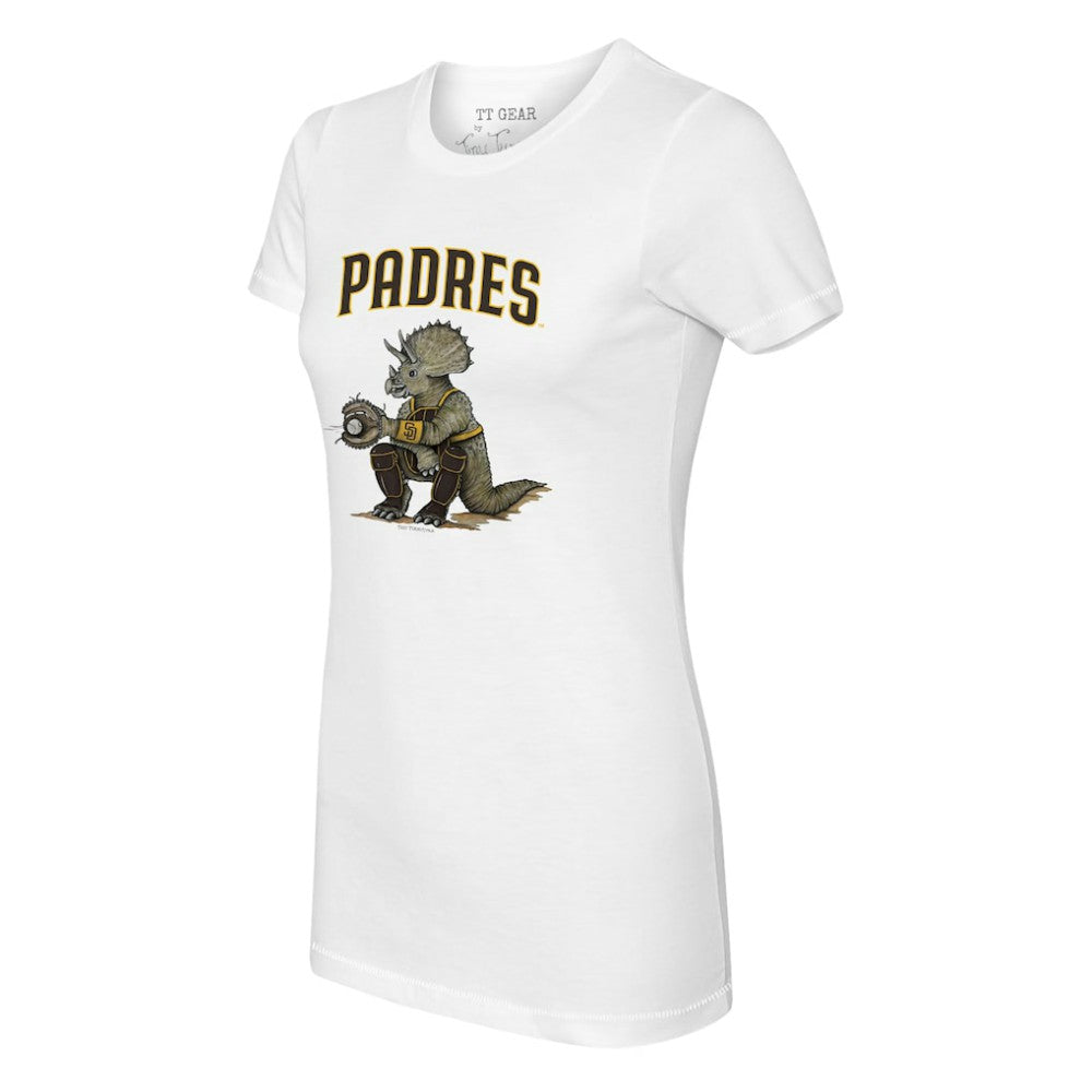 San Diego Padres Tiny Turnip Women's Triceratops T-Shirt - White