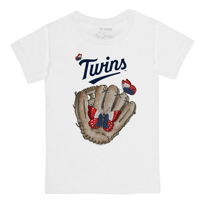 Minnesota Twins Tiny Turnip Youth Butterfly Glove T-Shirt - White