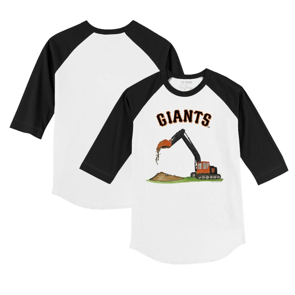 San Francisco Giants Tiny Turnip Youth Excavator 3/4-Sleeve Raglan T-Shirt - White/Black