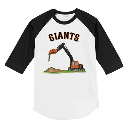 San Francisco Giants Tiny Turnip Youth Excavator 3/4-Sleeve Raglan T-Shirt - White/Black