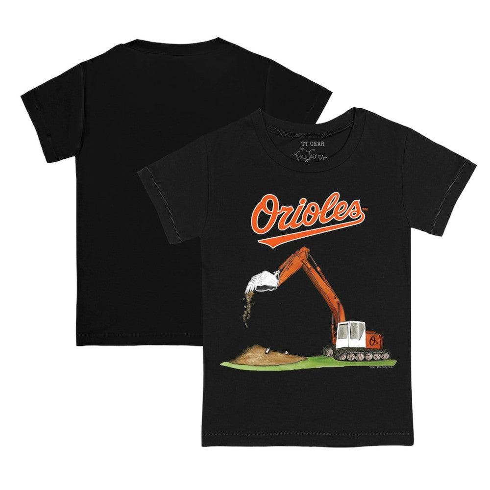 Baltimore Orioles Tiny Turnip Youth Excavator T-Shirt - Black