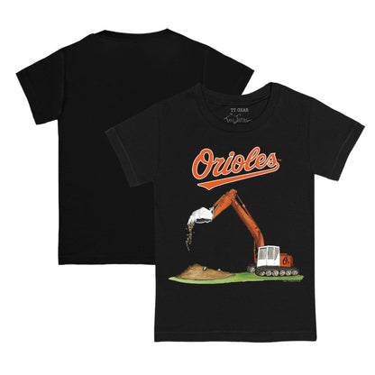 Baltimore Orioles Tiny Turnip Youth Excavator T-Shirt - Black