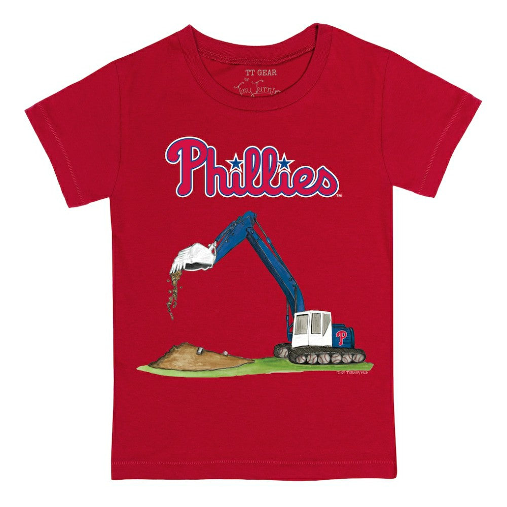 Philadelphia Phillies Tiny Turnip Youth Excavator T-Shirt - Red