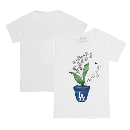 Los Angeles Dodgers Tiny Turnip Youth Lilies & Ladybugs T-Shirt - White