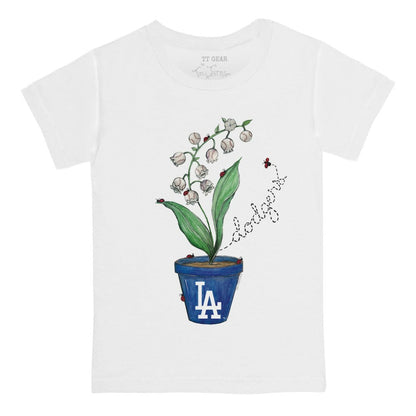 Los Angeles Dodgers Tiny Turnip Youth Lilies & Ladybugs T-Shirt - White