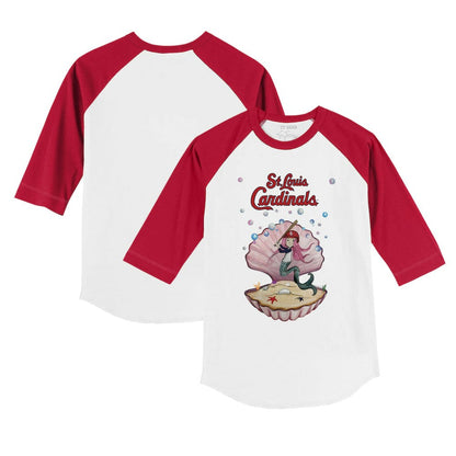 St. Louis Cardinals Tiny Turnip Youth Mermaid 3/4-Sleeve Raglan T-Shirt - White/Red