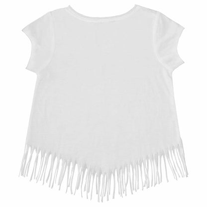 Toronto Blue Jays Tiny Turnip Girls Youth Mermaid Fringe T-Shirt - White