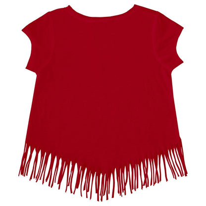 Cincinnati Reds Tiny Turnip Girls Youth Mermaid Fringe T-Shirt - Red
