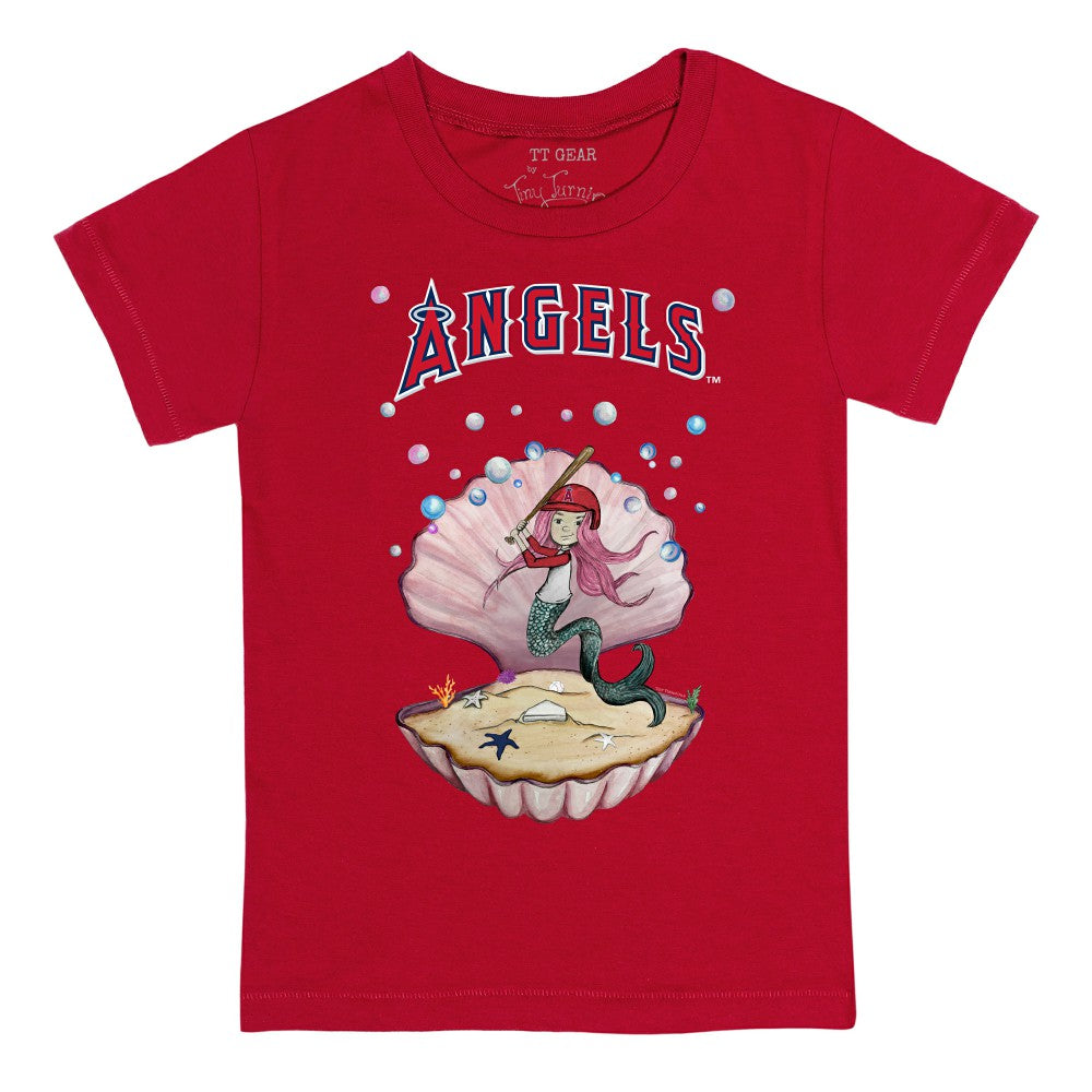 Los Angeles Angels Tiny Turnip Youth Mermaid T-Shirt - Red