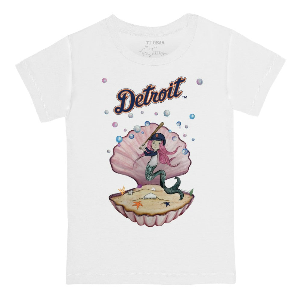 Detroit Tigers Tiny Turnip Youth Mermaid T-Shirt - White