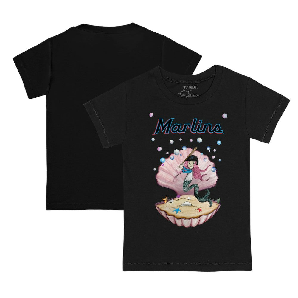 Miami Marlins Tiny Turnip Youth Mermaid T-Shirt - Black
