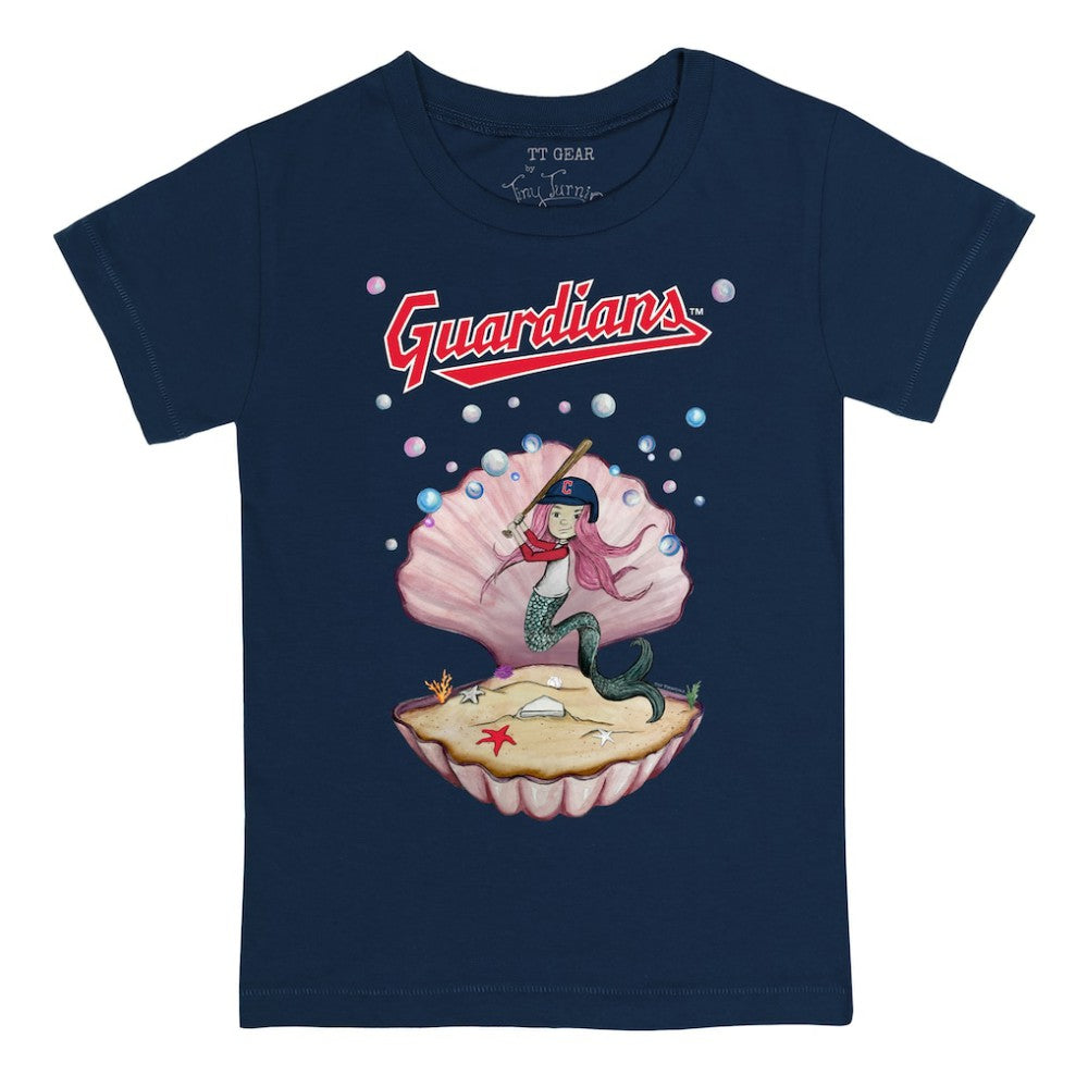 Cleveland Guardians Tiny Turnip Youth Mermaid T-Shirt - Navy