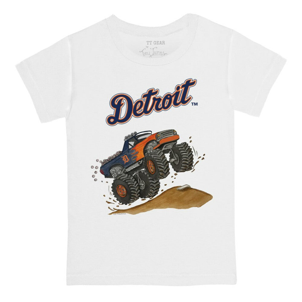Detroit Tigers Tiny Turnip Youth Monster Truck T-Shirt - White
