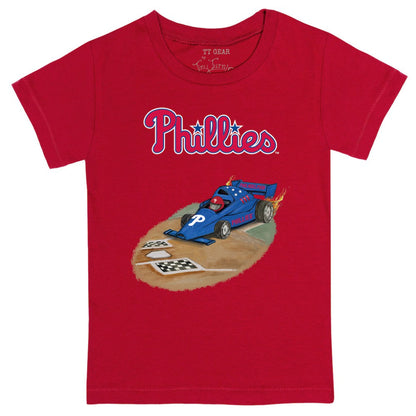 Philadelphia Phillies Tiny Turnip Youth Race Car T-Shirt - Red