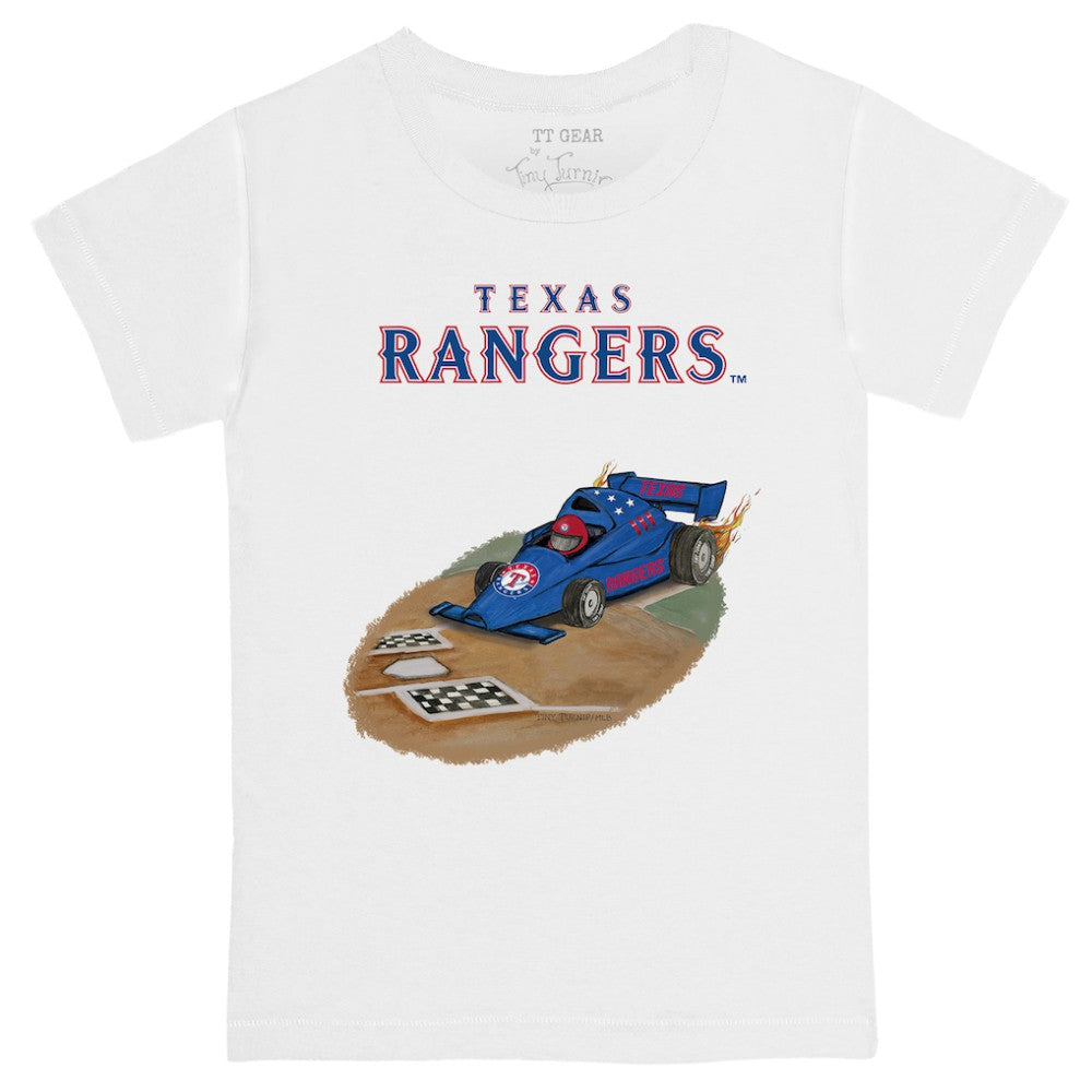 Texas Rangers Tiny Turnip Youth Race Car T-Shirt - White