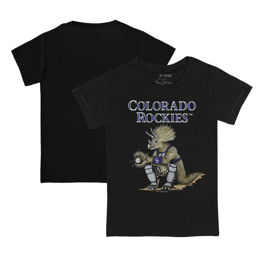 Colorado Rockies Tiny Turnip Youth Triceratops T-Shirt - Black