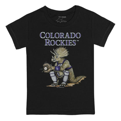 Colorado Rockies Tiny Turnip Youth Triceratops T-Shirt - Black