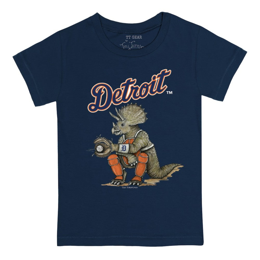 Detroit Tigers Tiny Turnip Youth Triceratops T-Shirt - Navy
