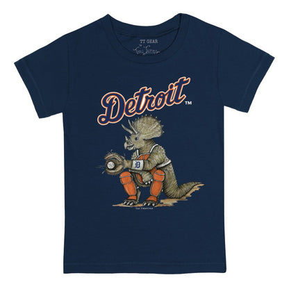 Detroit Tigers Tiny Turnip Youth Triceratops T-Shirt - Navy