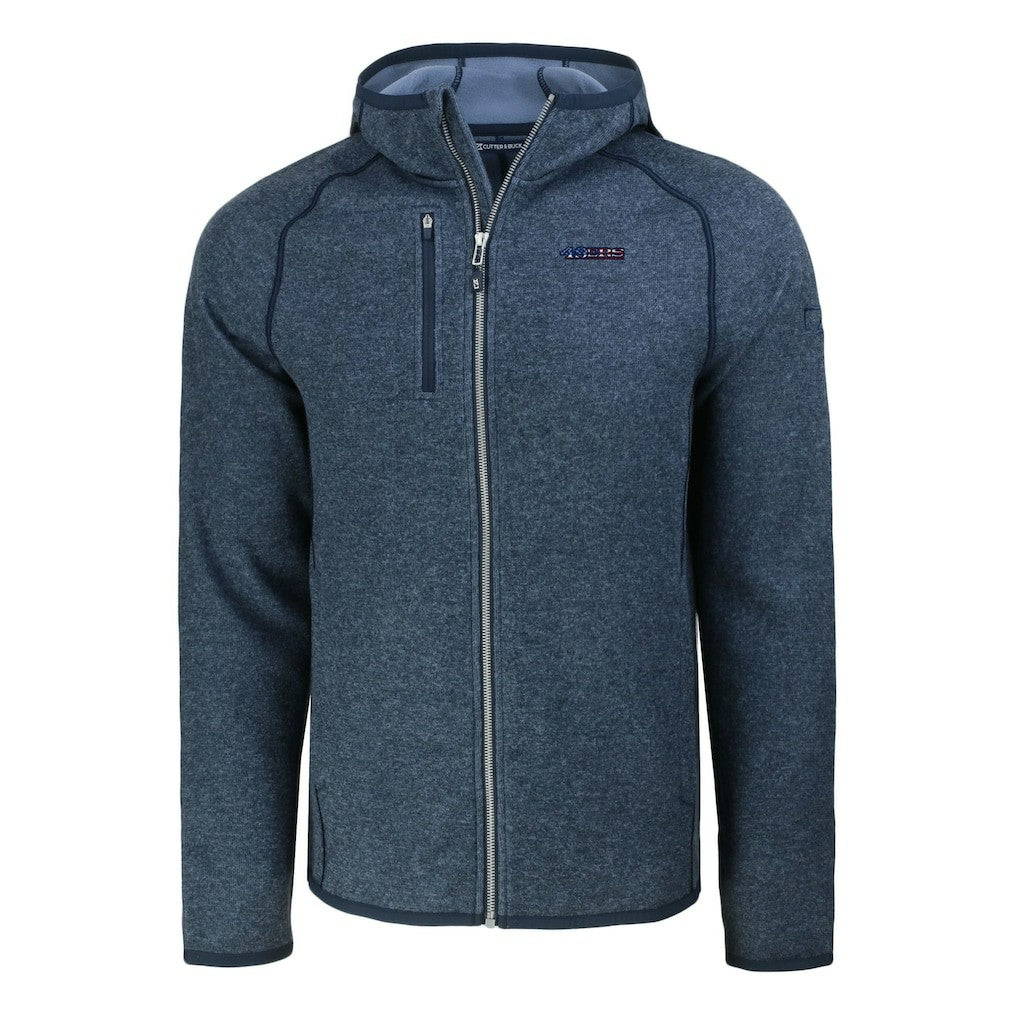 San Francisco 49ers Cutter & Buck Americana Mainsail Full-Zip Hooded Jacket - Heather Navy outlet