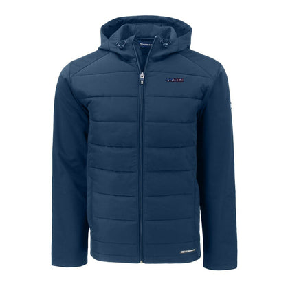 San Francisco 49ers Cutter & Buck Big & Tall Americana Evoke Hybrid Eco Softshell Recycled Full-Zip Hooded Jacket - Navy cheap