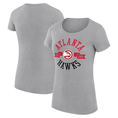 Atlanta Hawks G-III 4Her by Carl Banks Women's Super-Slim Fit Lightweight Large City Logo T-Shirt - Heather Gray outlet